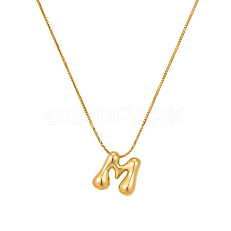 304 Stainless Steel Alphabet Pendant Necklaces for Men and Women GP1122-13-1