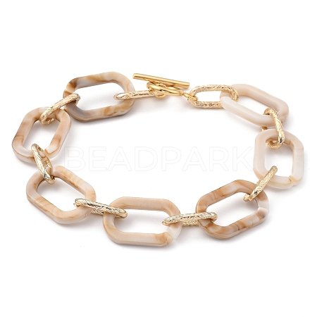 (Jewelry Parties Factory Sale)Acrylic & Aluminum Cable Chain Bracelets BJEW-JB05425-04-1