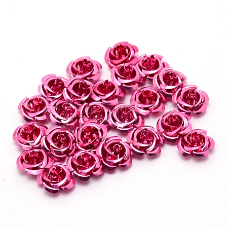 Aluminum Flower Beads FALUM-WH0001-01B-1