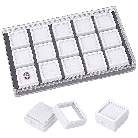 15Pcs Mini Square Acrylic Glass Window Boxes Sets CON-WH0088-43B-1
