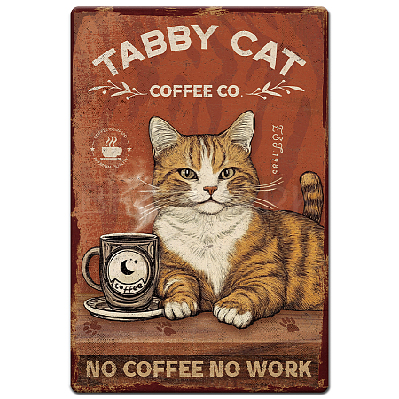 Vintage Metal Tin Sign AJEW-WH0436-078-1