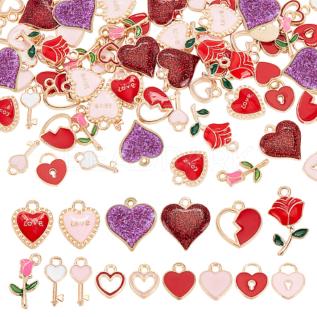 90Pcs 15 Style Alloy Enamel Charms ENAM-PH0002-36-1