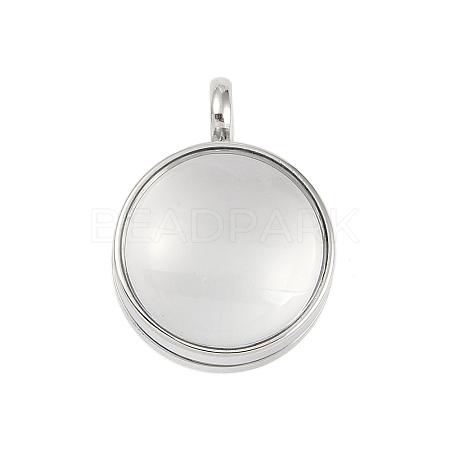 304 Stainless Stee Locket Pendants STAS-S132-15P-04-1