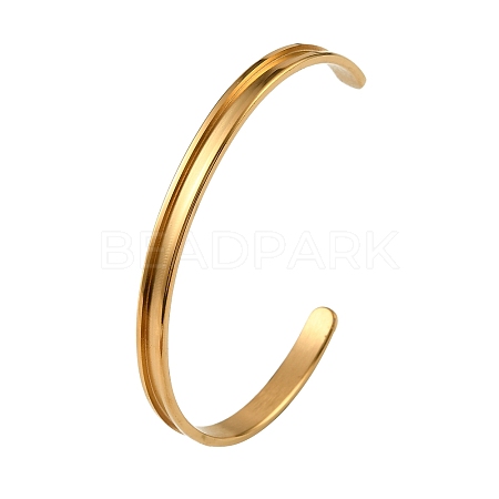6MM 304 Stainless Steel Blank Grooved Cuff Bangle Making SA-CBA4244-01G-1