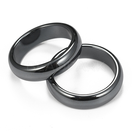 Non-Magnetic Synthetic Hematite Finger Rings RJEW-J005-03A-1