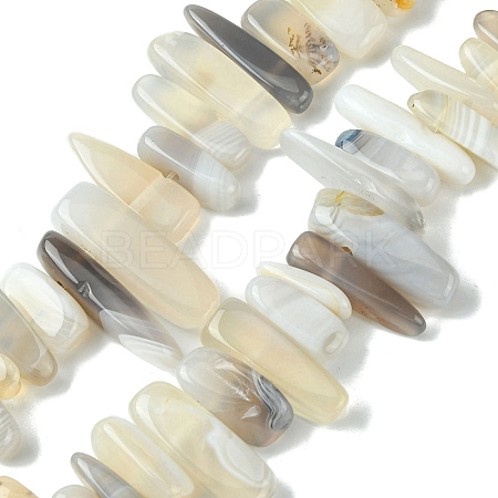 Natural Grey Agate Beads Strands G-G117-C06-01-1