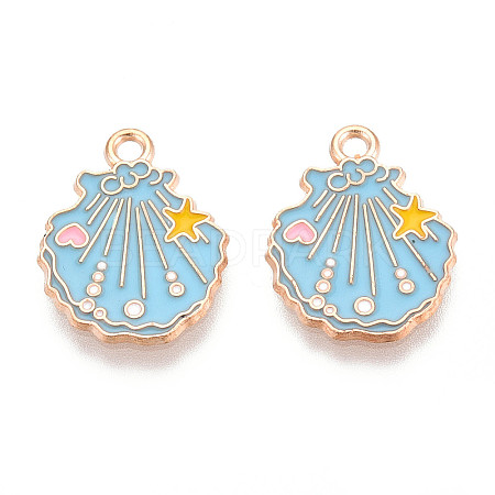 Marine Animals Alloy Enamel Pendants ENAM-T022-34H-1