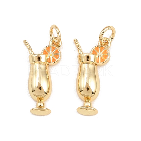 Brass Enamel Pendants KK-B157-20G-03-1