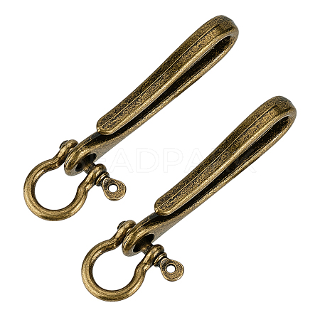 2Pcs Alloy Shackle Clasps with S Hook Clasps FIND-PH0026-11A-AB-1