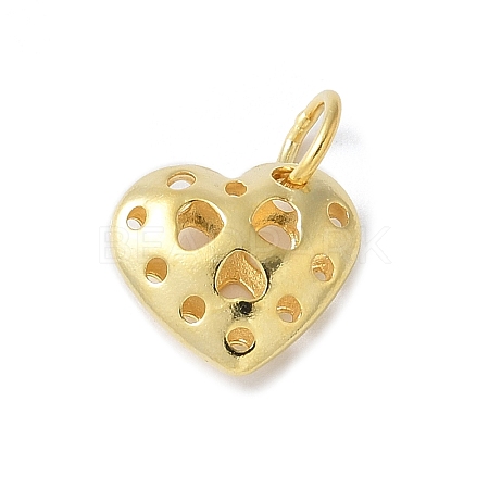 925 Sterling Silver 3D Hollow Heart Charms STER-M099-01G-1