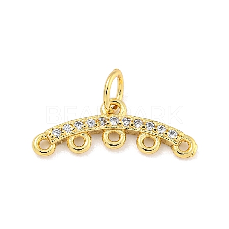 Brass Micro Pave Clear Cubic Zirconia Chandelier Component Links KK-NH0003-01G-1