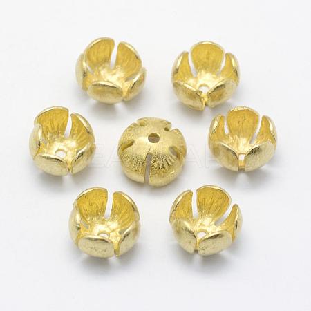 Brass Bead Caps KK-F721-119C-RS-1