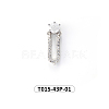 Brass Micro Pave Clear Cubic Zirconia Cabochons MRMJ-T015-43P-01-2