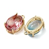 Brass Glass Charms X-KK-Z141-08G-2