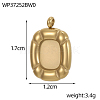 304 Stainless Steel Pendant Cabochon Settings STAS-OY010-45G-2