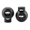 1-Hole Dyed Iron Spring Loaded Eco-Friendly Plastic Round Buckle Cord Toggle Lock Beans Stoppers for Sportwear Luggage Backpack Straps X-FIND-E004-60B-18mm-3