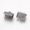 Non-Tarnish 304 Stainless Steel Ribbon Crimp Ends STAS-G187-24P-10.5mm-2