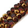 Electroplate Transparent Glass Beads Strands EGLA-G037-02A-HP02-1