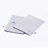 Polyester Imitation Burlap Packing Pouches Drawstring Bags X-ABAG-R004-18x13cm-09-2