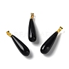 Natural Obsidian Teardrop Pendants G-Q005-03G-01-1