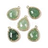 Natural Green Strawberry Quartz Faceted Teardrop Pendants G-I382-01G-07-1