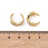 C-Shaped Brass Micro Pave Clear Cubic Zirconia Cuff Earrings EJEW-L316-01G-14-5
