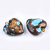 Assembled Bronzite and Synthetic Turquoise Pendants G-T111-04C-4