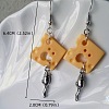 Cheese Alloy & Resin Dangle Earrings FS-WG078A6-01-5