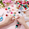 80Pcs 16 Colors Cloth Alloy Plush Pompom Ball Beads DIY-GA0008-86-3