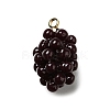 Grape Brass Acrylic Pendants OACR-R006-05G-04-1