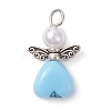 Acrylic & ABS Plastic Imitation Pearl Angel Pendants PALLOY-JF04466-02-3