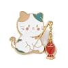 Cat and Fish Enamel Pin JEWB-E016-07G-02-1