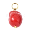 Electroplated Glass Imitation Pearl Pendants PALLOY-JF04579-01-3