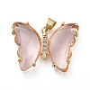 Brass Micro Pave Clear Cubic Zirconia Pendants ZIRC-P079-A01-05-1