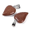 Synthetic Goldstone Heart Pendants G-H073-03P-03-2