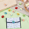 60Pcs 6 Colors 1-Hole Spray Painted ABS Plastic Buttons BUTT-PH0001-65A-4