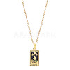 Brass with Cubic Zirconia Pendants Necklaces NJEW-LP0001-45D-G-1