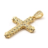 Brass Micro Pave Cubic Zirconia Pendants KK-E051-01G-01-3