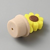 Sunflower Silicone Beads LS-SIL-WH0008-40B-2