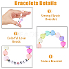 4Pcs 4 Styles Word Big Little Sis Acrylic Heart Beaded Stretch Bracelets Set BJEW-FI0001-54-4