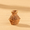 Resin Bamboo Rattan Vase Miniature Ornaments PW-WG81F97-03-1
