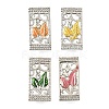 Brass Crystal Rhinestone Rectangle with Leaf Multi-Strands Links KK-P306-16P-1