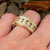 Brass Micro Pave Clear Cubic Zirconia Finger Rings for Men FS-WG63B19-04-3