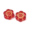 Baking Paint and Golden Metal Enlaced Glass Beads DGLA-T004-10F-2