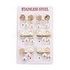 304 Stainless Steel Dangle Stud Earrings EJEW-L226-031G-3