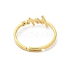 Ion Plating(IP) 304 Stainless Steel Word Hope Adjustable Ring RJEW-L107-027G-3