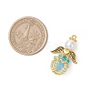 Luminous Handmade Glass Seed Beaded Angel Pendants PALLOY-MZ00963-05-2