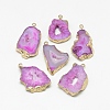 Natural Druzy Agate Slices Pendants G-Q494-65D-G-1