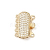 Brass Micro Pave Clear Cubic Zirconia Box Clasps KK-L255-02G-04-1