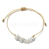 Natural Moonstone Chips Braided Bead Bracelets BJEW-JB09851-06-1